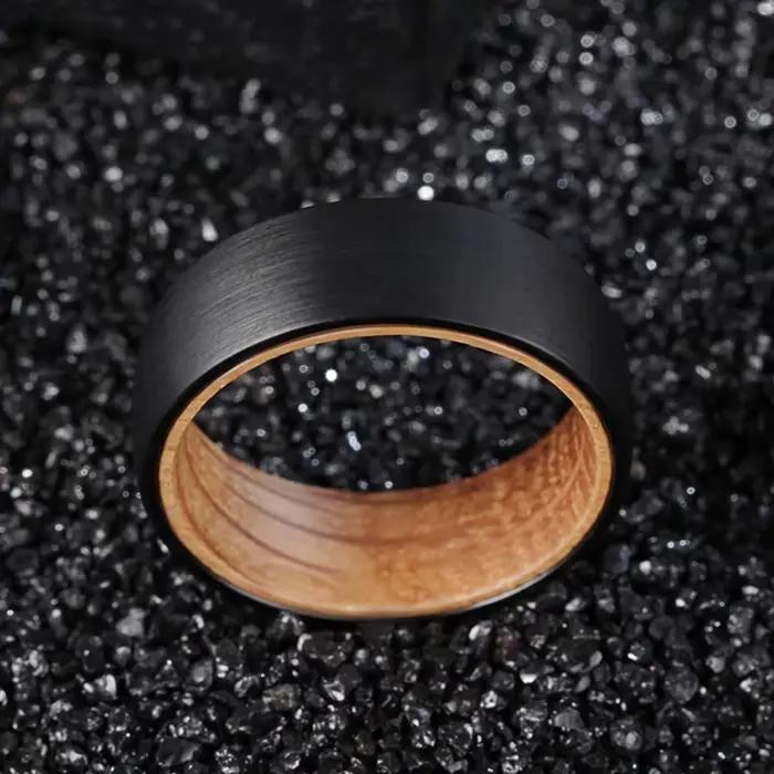Bague classique en bois pour hommes