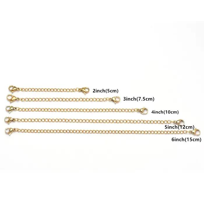 20 pièces d'extension de collier de Bracelet en acier inoxydable 316L chaînes