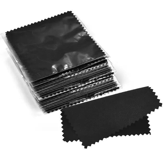 50 pcs/Lot 8x8 cm argent bijoux propre chiffon de polissage emballé individuellement doux