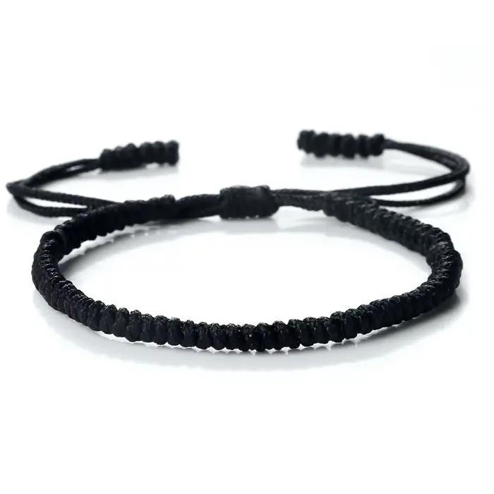 Bracelets tressés faits à la main pour femmes et hommes, amulette réglable avec nœud rouge, pour la