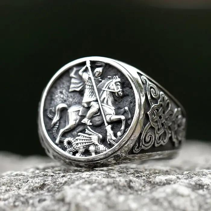 Bague en acier inoxydable 316L pour hommes, Design spécial, chevalier, à la mode, Chic, fantaisie, b