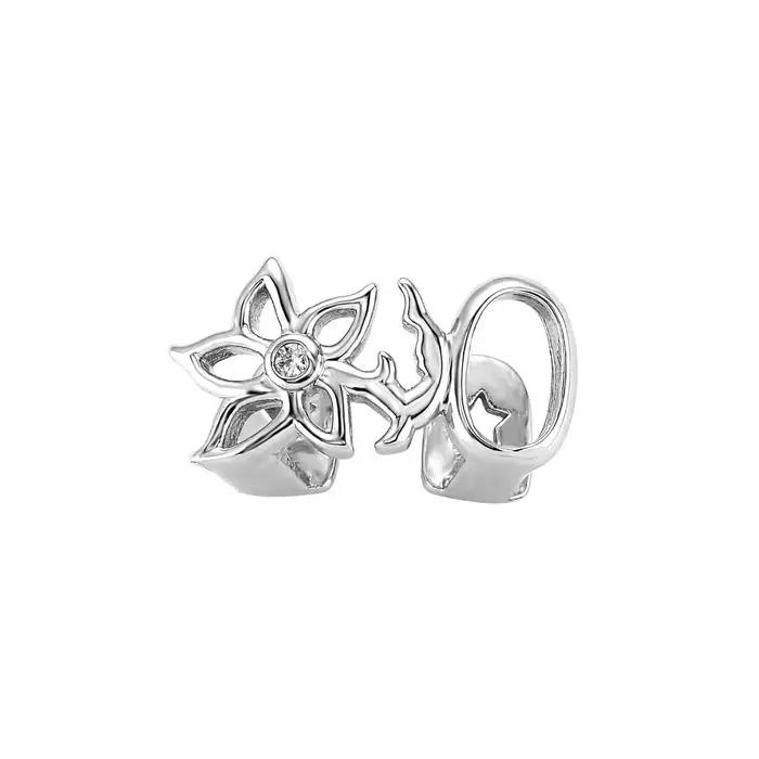 Grillz dentaire double creux finition brillante, motif floral, argent vintage, cuivre doré, forme irrégulière, pour usage quotidien