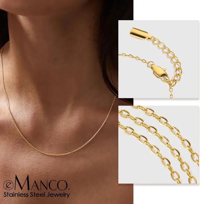 Collier pour homme EManco Classic Fine Chain plaqué or