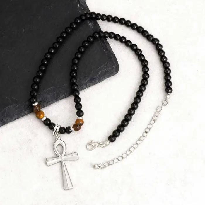 Collier croix Anka tendance pour hommes, bijou religieux égyptien Ankh, cadeau ethnique pour occasions spéciales, quotidien, soirée festive, clubbing