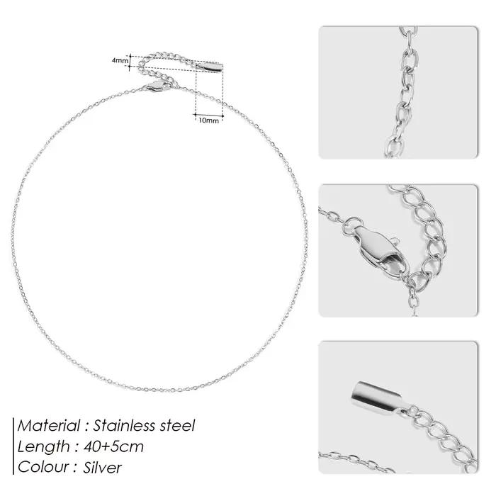 Collier court pour homme EManco Classic Fine Chain plaqué or, acier inoxydable, fermoir mousqueton amélioré, réglable, accessoires simples