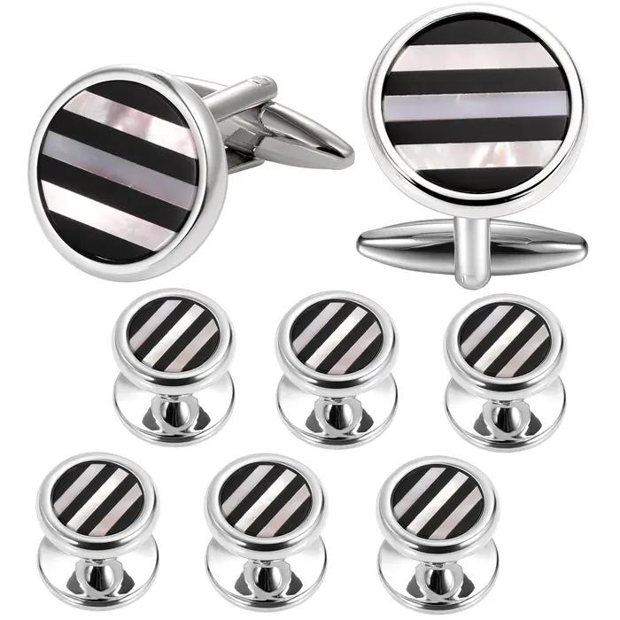 Ensemble de boutons de manchette et clous de smoking pour hommes, accessoires de boutons de manchett