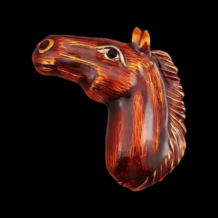 Broche de luxe baroque avec un beau motif d'animal cheval pour hommes et femmes, mariage, fête, cade