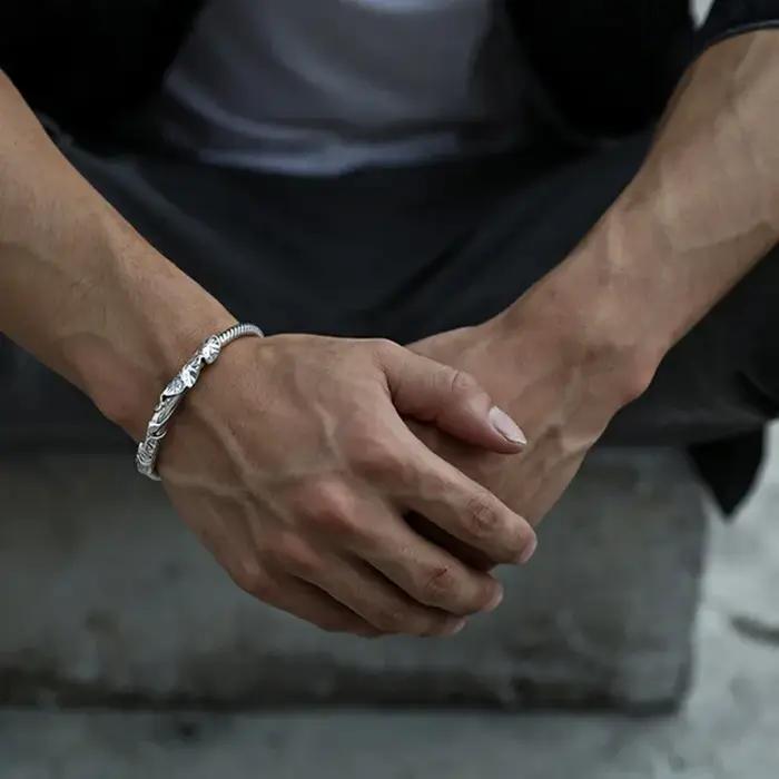 Bracelet Vintage en Argent 925 Brcorporelle pour Homme