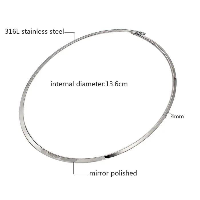 Collier rond en acier inoxydable pour fille et garçon, Style Punk, ras du cou, Bijoux pour femmes