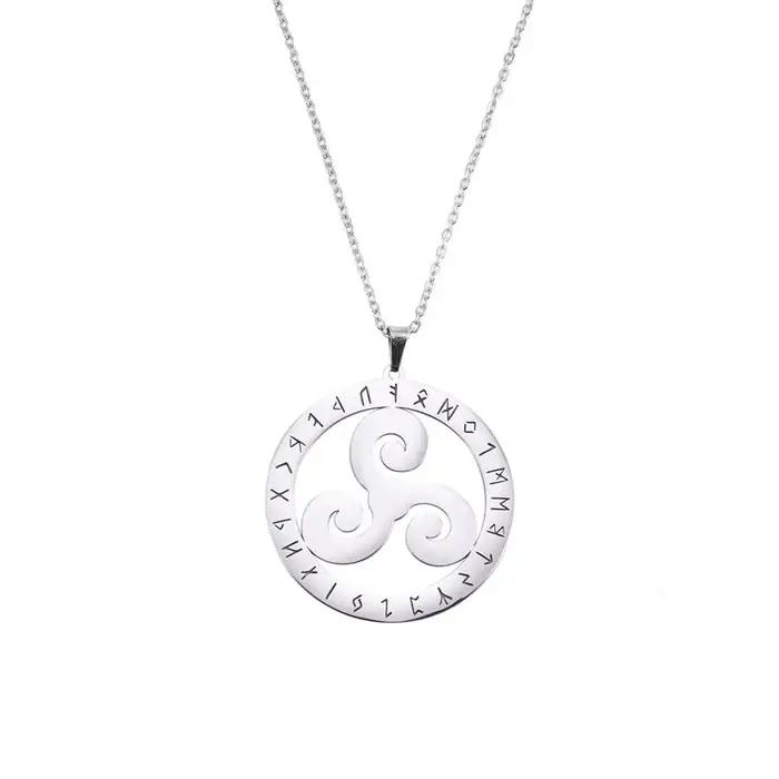 LIKGREAT – collier en acier inoxydable, Triskele Triskelion, pendentif de Runes Viking, bijoux nordi