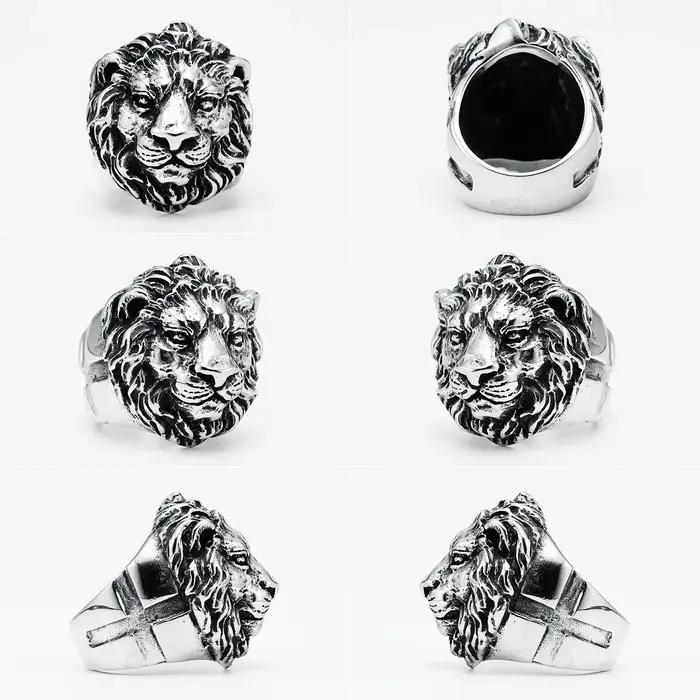 Bague Lion en acier inoxydable 316L pour hommes, roi de la forêt, bijou punk rock pour occasions spéciales, cadeau idéal pour petit ami, frère ou papa