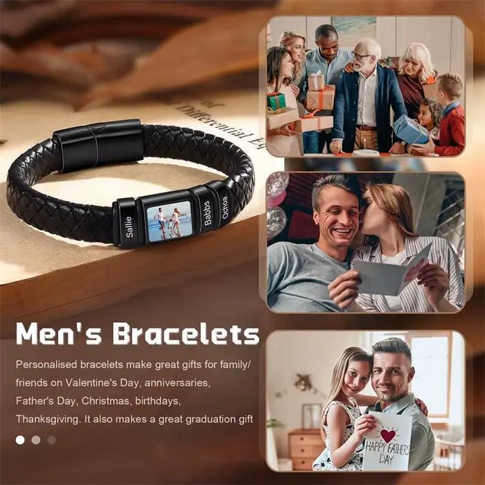 Bracelet photo personnalisé pour hommes