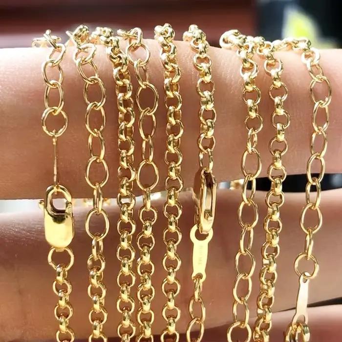 Bracelet chaîne Rolo Gold Filled en or 14 carats maillons élégants pour femme 16 cm bijoux de qualité durable