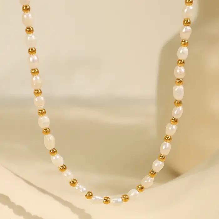 Amaiyllis – ensemble bracelet et collier de perles d'eau douce baroques Vintage