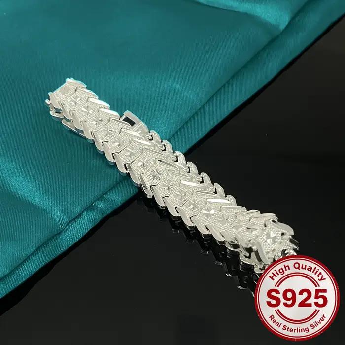 Bracelet en argent sterling 925 pour hommes et femmes style moderne occasion spéciale engagement cadeau Saint Valentin