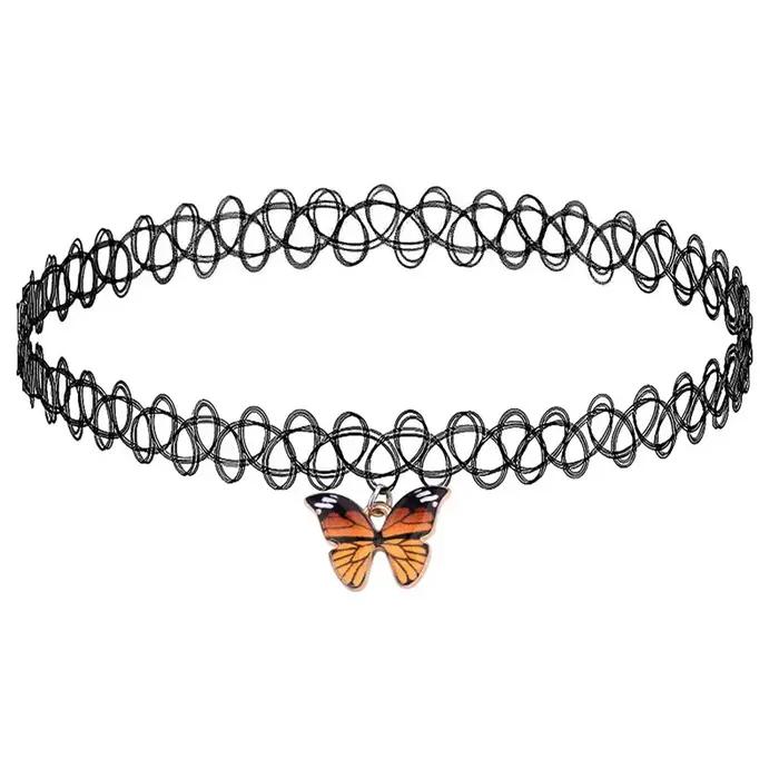 Collier ras du cou silicone avec motifs étoile soleil papillon conception poisson ligne bijou pour femme sorties et occasions spéciales