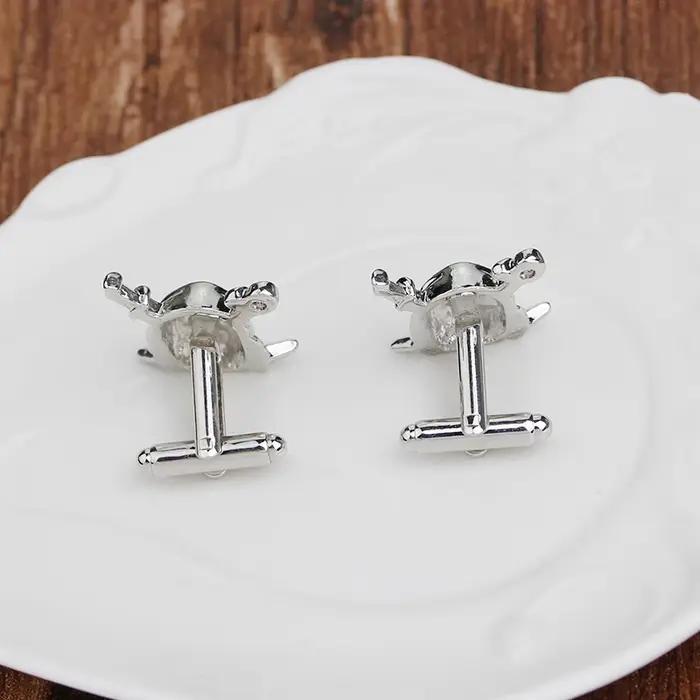 Boutons de manchette crâne de Pirate de personnalité ton argent Gemelos en forme de tête de mort