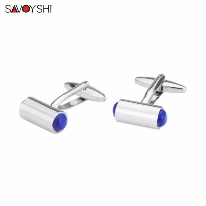 Boutons de manchette en opale bleue élégants pour hommes style moderne bijoux à la mode occasions spéciales