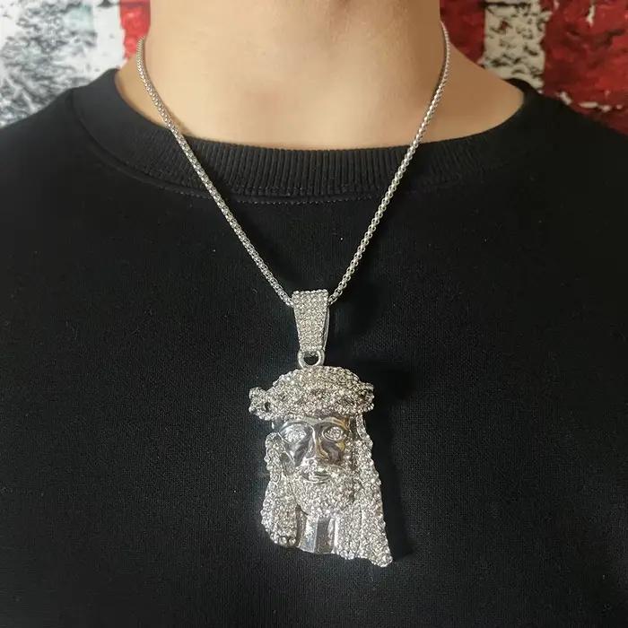 ULJ hommes Hip Hop rappeur populaire collier cléopâtre religieux jésus Portrait pendentif pour femmes chaîne cubaine bijoux
