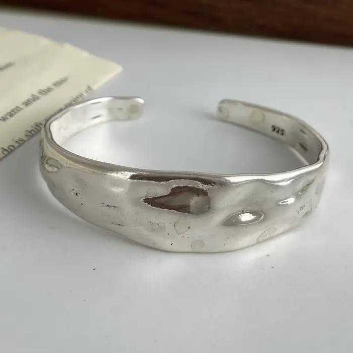 Bracelets en argent Sterling 925 pour femmes et hommes, accessoires larges, tendance, Vintage, chaîn