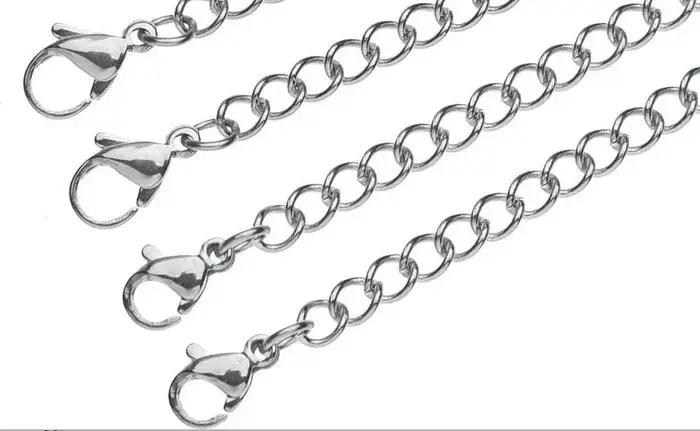 20 pièces d'extension de collier de Bracelet en acier inoxydable 316L chaînes