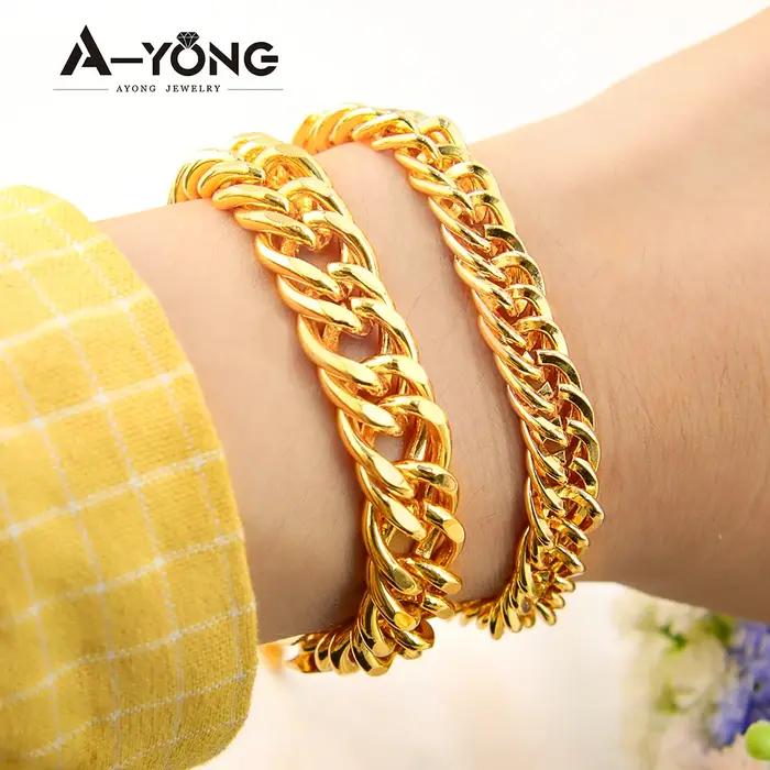 Collier et Bracelet de luxe plaqué or saoudien