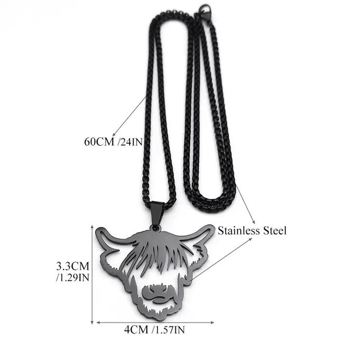 Collier Tête de Vache en Acier Inoxydable pour Homme et Femme