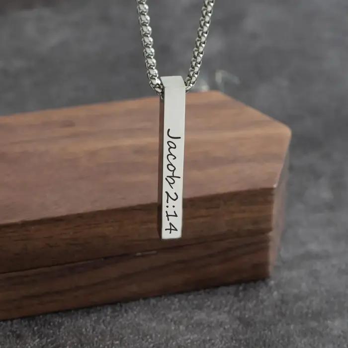Collier de barre personnalisé pour hommes