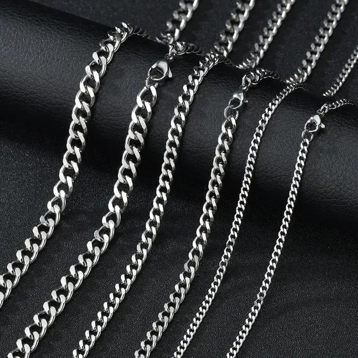 Hip Hop chaîne cubaine collier Rock acier inoxydable chaîne de base hommes collier Simple collier po