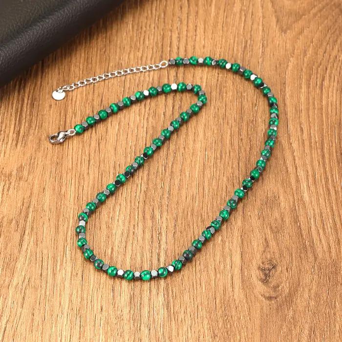 Collier en perles d'œil de tigre naturel XQNI pour hommes et femmes