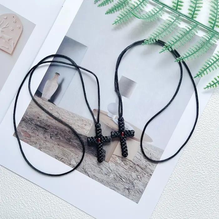 Ensemble de colliers croisés tissés à la main pour homme et femme bijou élégant pour anniversaire et célébrations religieuses