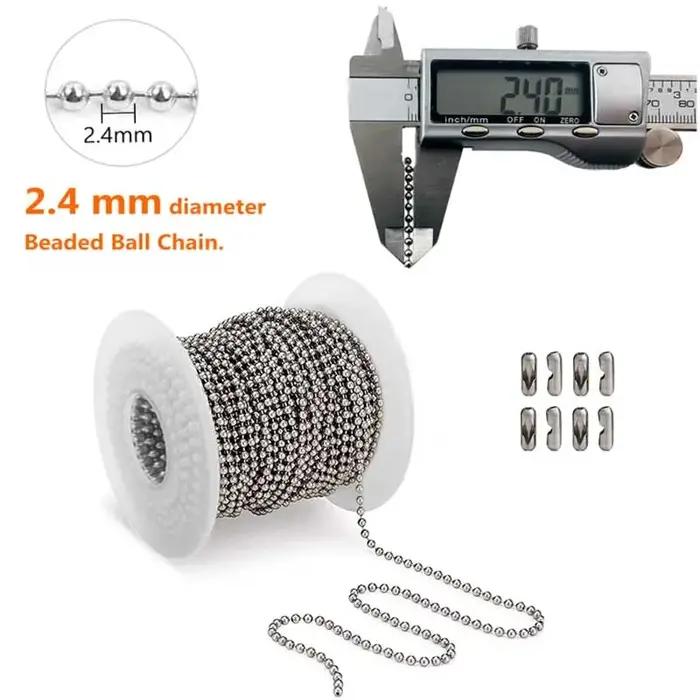 Chaîne à billes en métal de 1.2 à 4mm pour la fabrication de bijoux