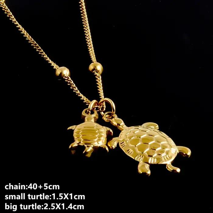 Collier marin en acier inoxydable plaqué or véritable avec perles et pendentifs coquillage, tortue, étoile de mer pour femmes et hommes, bijoux pour occasions spéciales