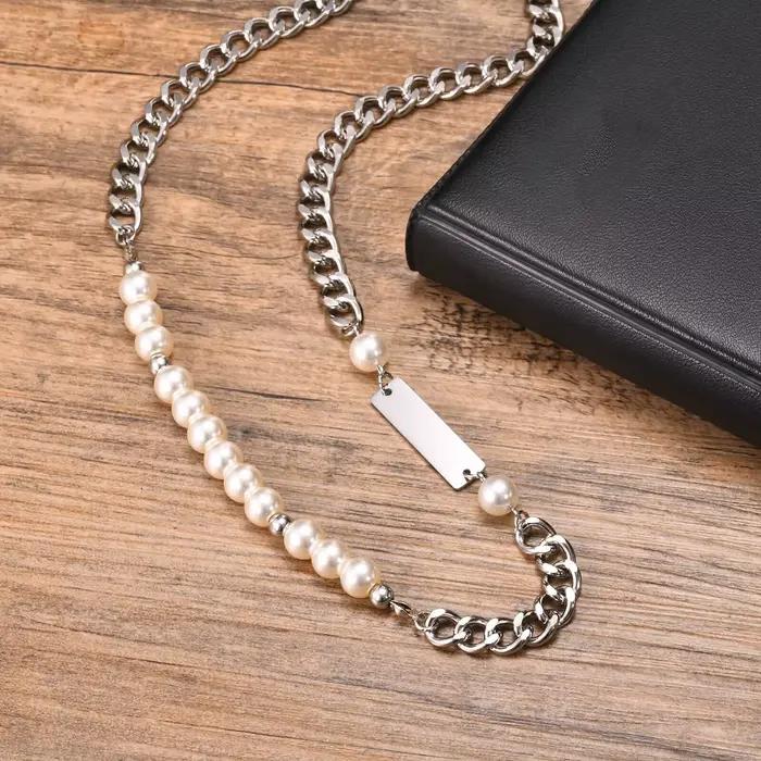 Collier à maillons gourmette Hip Hop pour hommes et garçons