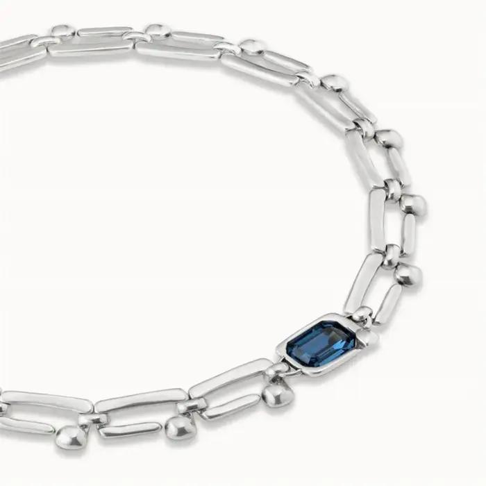 Collier avec pendentif en forme de plante en cristal bleu pour femmes, style décontracté et sportif, pour soirées et événements formels