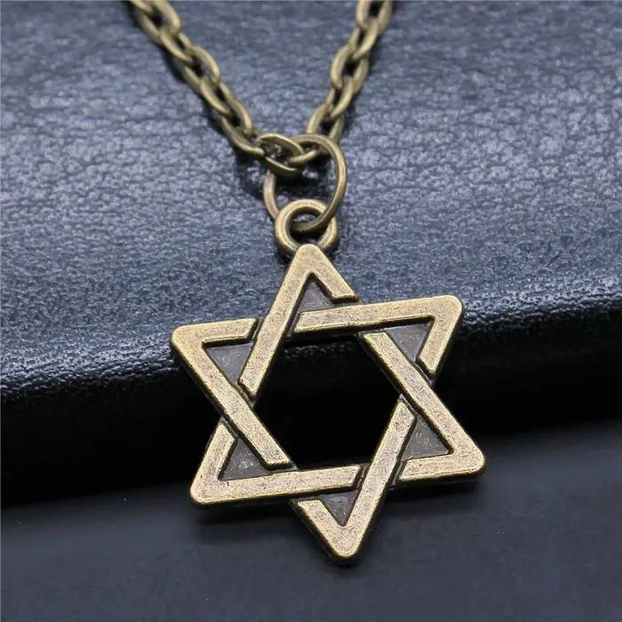 Collier pendentif étoile de David, bijoux de créativité rétro exquis mode bijoux accessoires cadeau