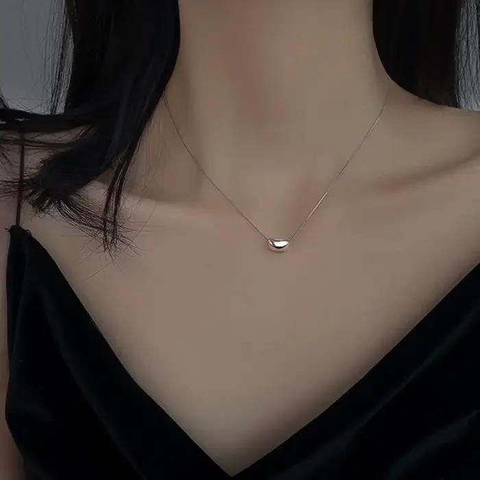Collier pendentif soja en argent Sterling 925