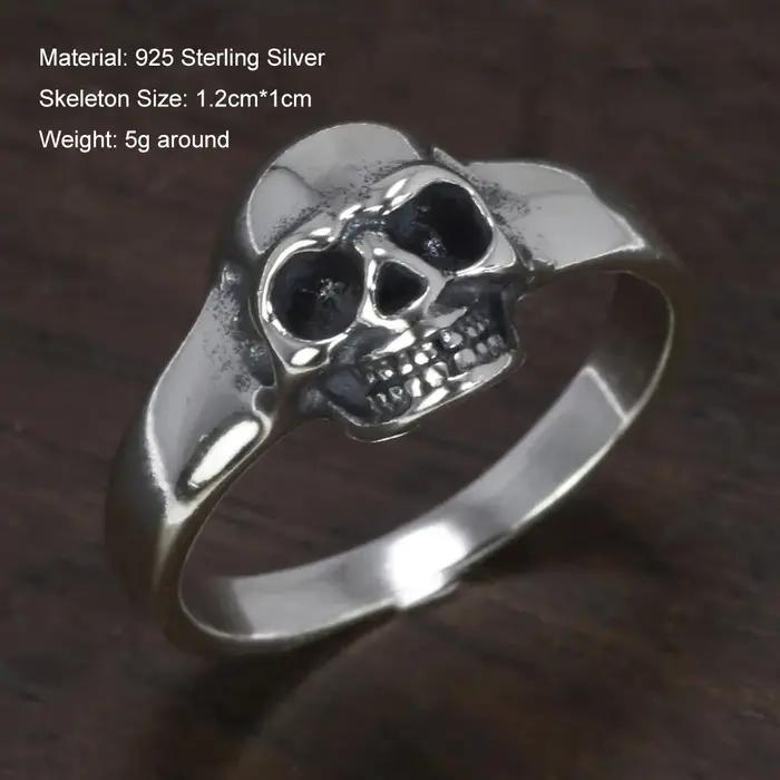 S925 Sterling Silver Vintage Modules Seton Ring for Men