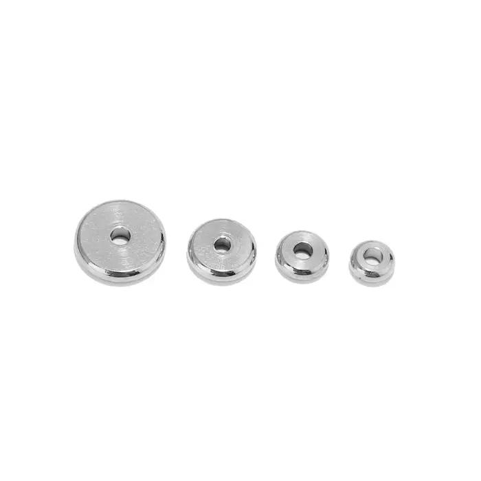 Perles d'espacement rondes et plates en acier inoxydable, 20 pièces, 4mm 6mm 8mm 10mm, perles amples