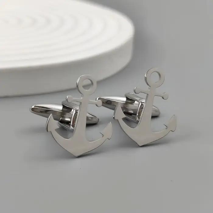Boutons de manchette Ancre pour hommes, pour poignets de chemise, de haute qualité, classiques, nautiques, Ancre USN Navy, Relojes Gemelos