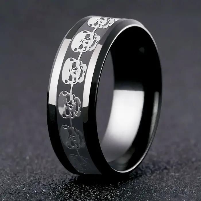 Bague tête de mort luxueuse pour homme