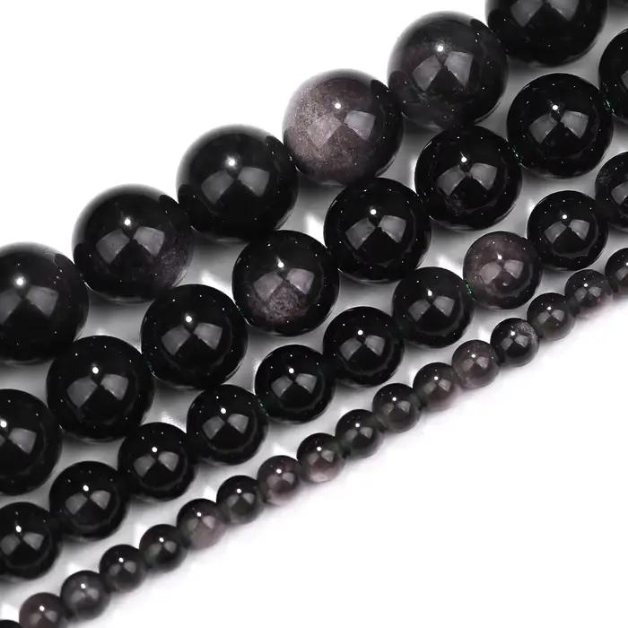 Obsidienne en argent naturel pour bijoux