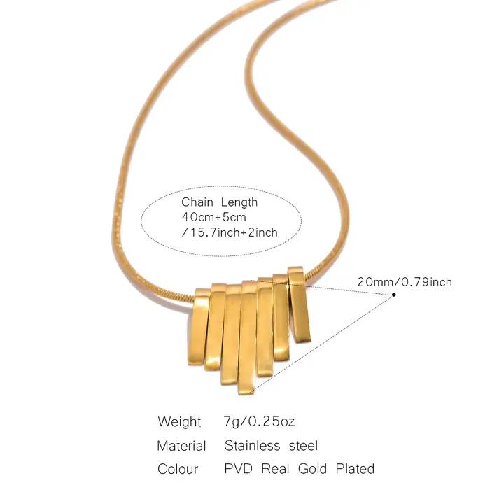 UHBINYCA collier en forme d'éventail pour femmes de Style minimaliste, bijoux exquis antirouille en acier inoxydable plaqué or