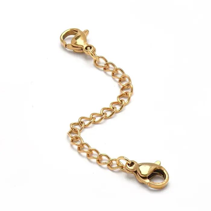 20 pièces d'extension de collier de Bracelet en acier inoxydable 316L chaînes