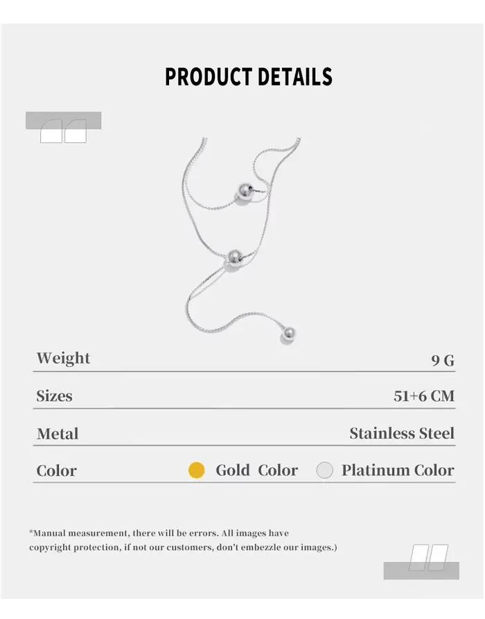 Collier en acier inoxydable avec pendentif de perles rondes, design géométrique en or véritable, cadeau élégant pour femmes, idéal pour les soirées et événements sociaux