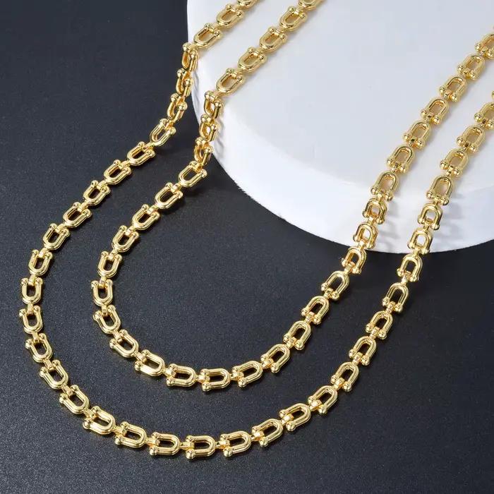 Hiphop Punk bordure cubique lien chaîne collier pour déclaration femmes homme