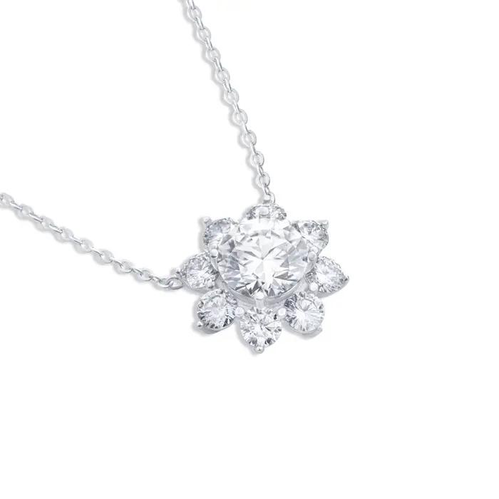 Collier solitaire en argent sterling 925 serti de moissanite pour femmes, bijou élégant et certifié IGI pour les occasions spéciales