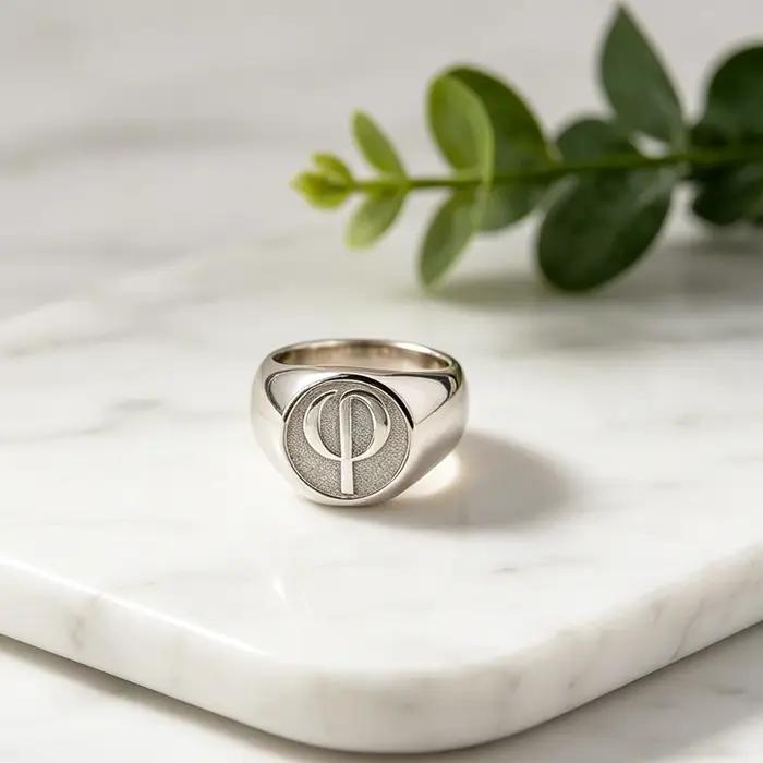 Bague signet personnalisée pour homme de 15 mm