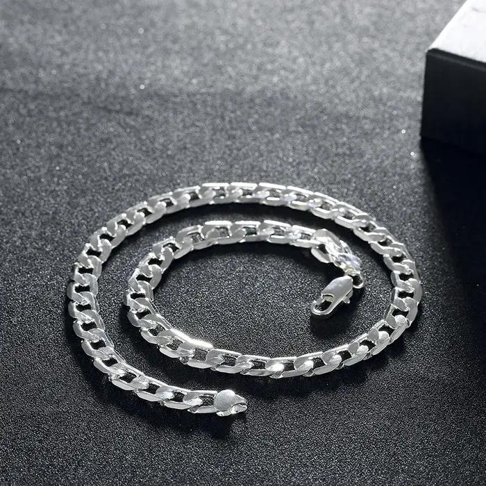 Collier en argent sterling 925 pour hommes classique bijou de luxe cadeau pour mariage et Noël
