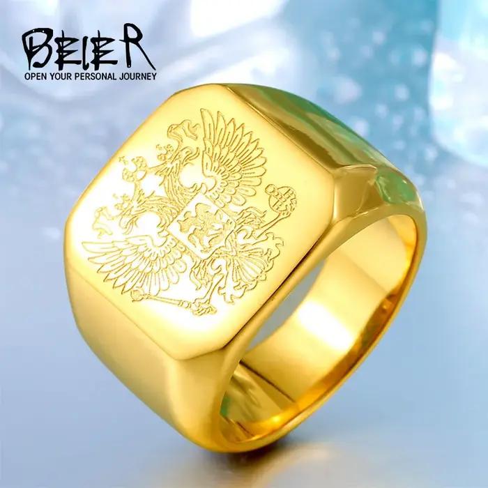 BEIER 2017 Cool Eagle Ring With A Coat Of Arms Of The Russian